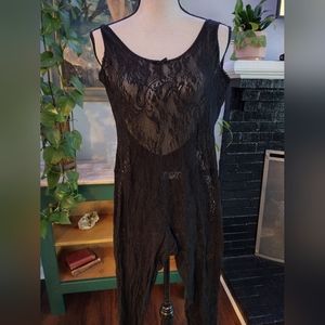 Black stretch lace catsuit Victoria's Secret